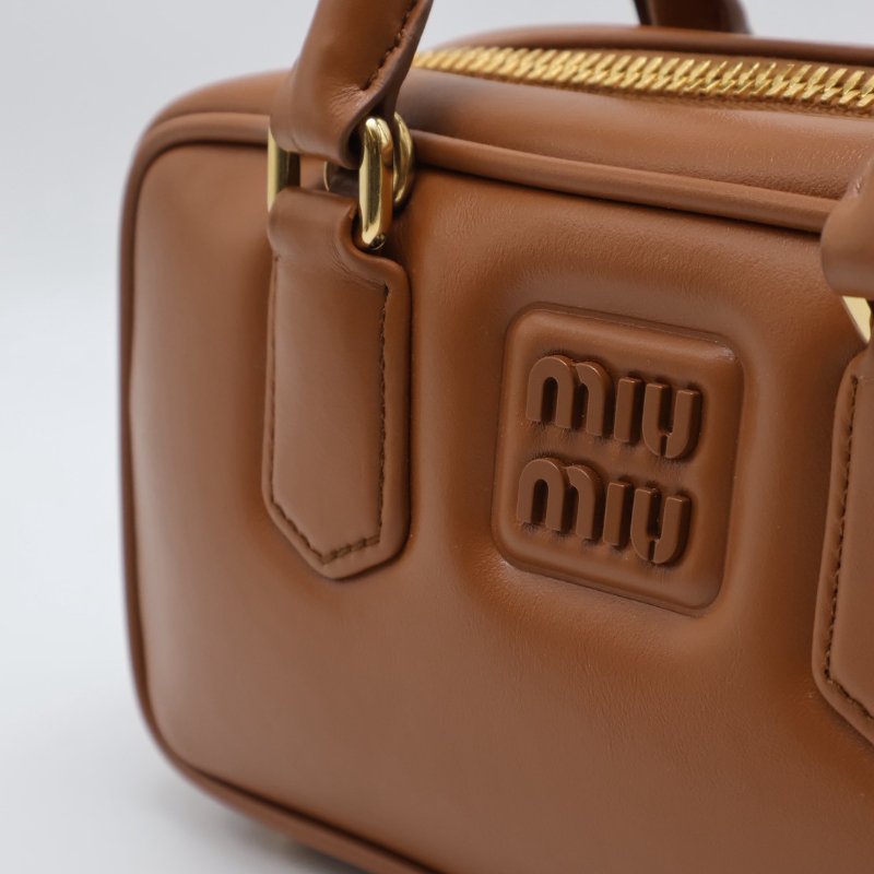 Miu Miu - Arcadie保齡球包 - 小號焦糖棕-5