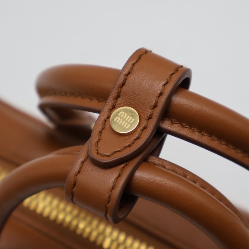 Miu Miu - Arcadie保齡球包 - 小號焦糖棕-6