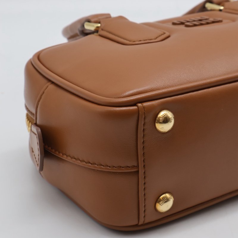 Miu Miu - Arcadie保齡球包 - 小號焦糖棕-8