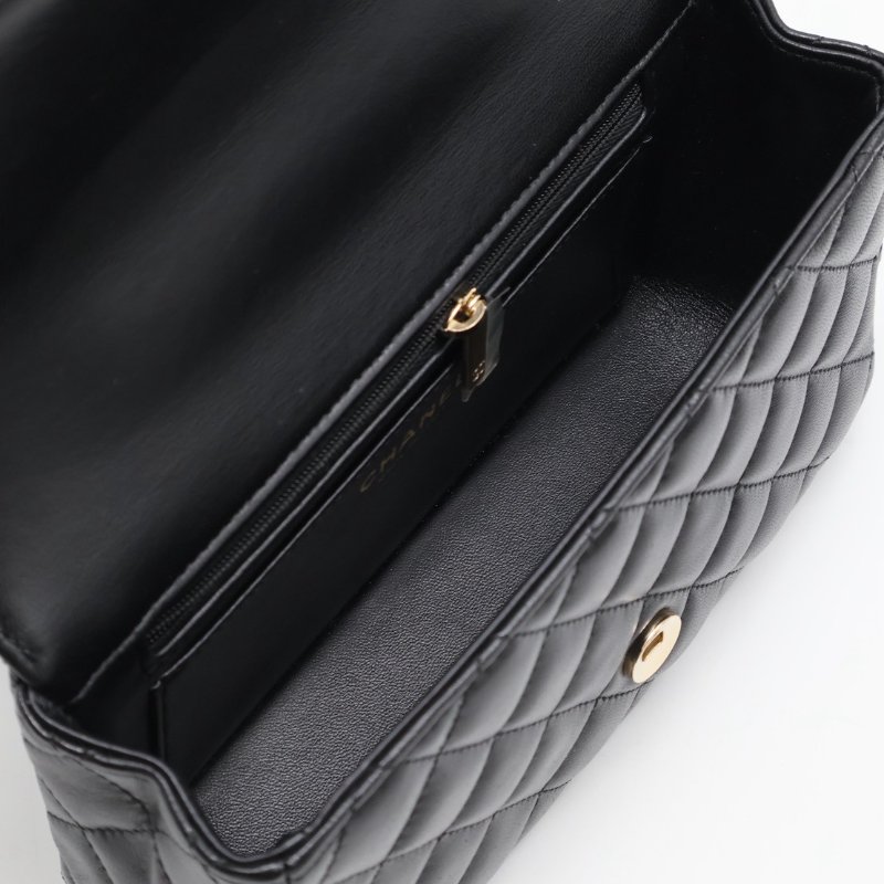 CHANEL 25C漆皮手柄Handle Mini CF - So black-2