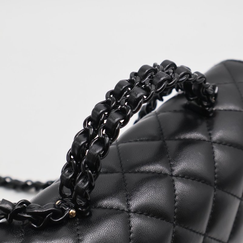 CHANEL 25C漆皮手柄Handle Mini CF - So black-3