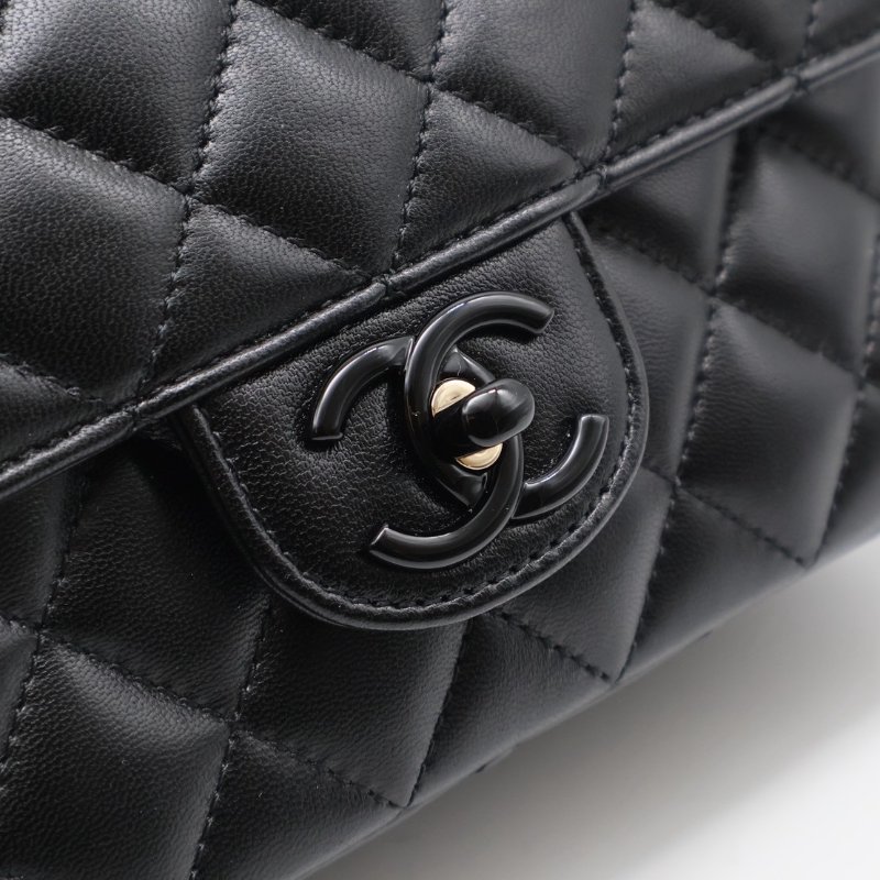 CHANEL 25C漆皮手柄Handle Mini CF - So black-4