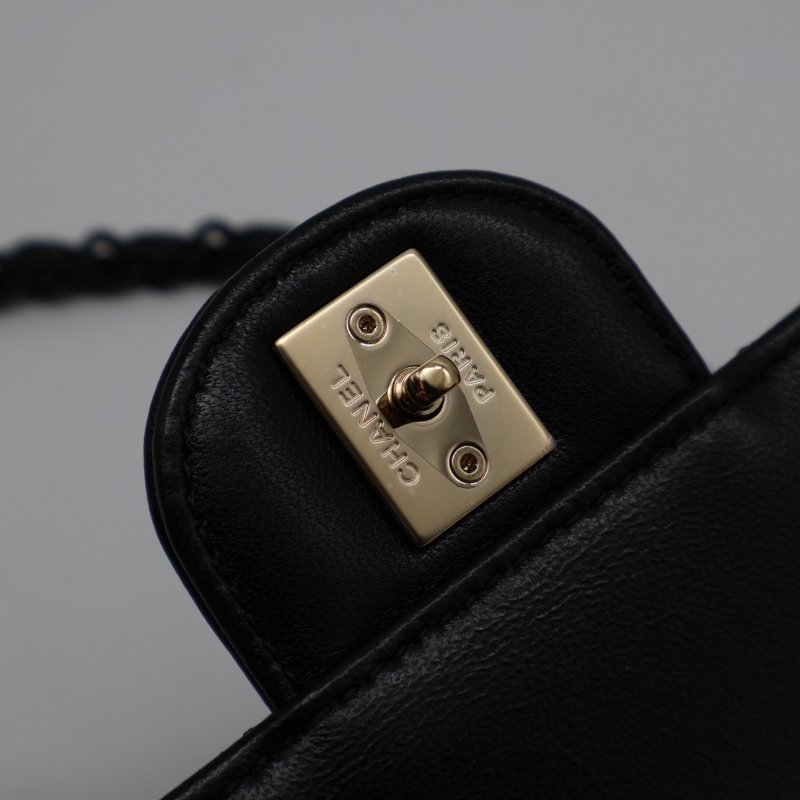 CHANEL 25C漆皮手柄Handle Mini CF - So black-6