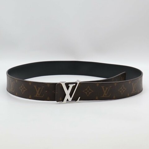 LOUIS VUITTON 銀釦老花腰帶 100