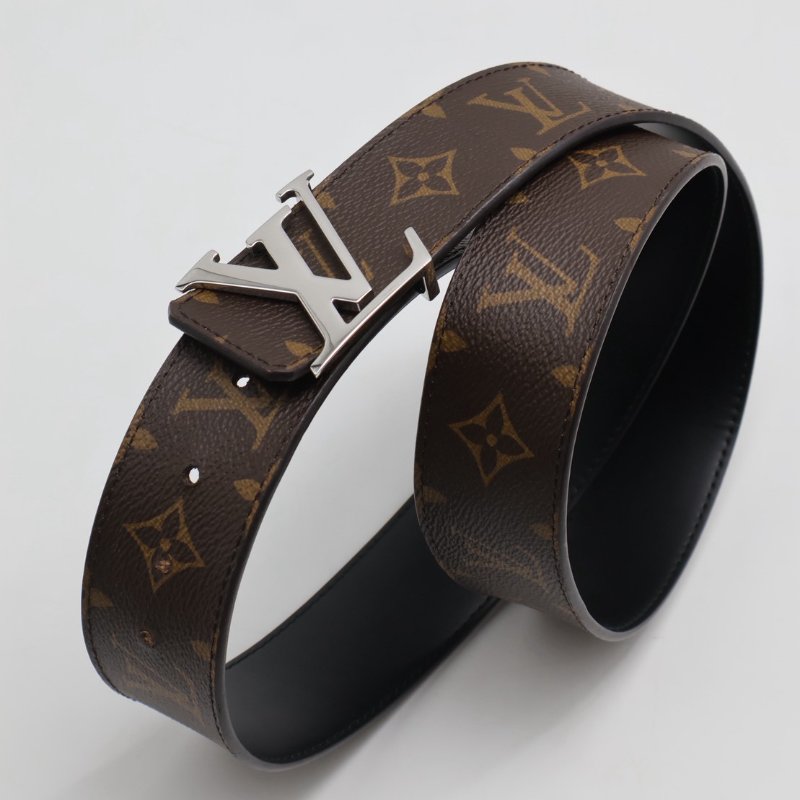 LOUIS VUITTON 銀釦老花腰帶 100-2