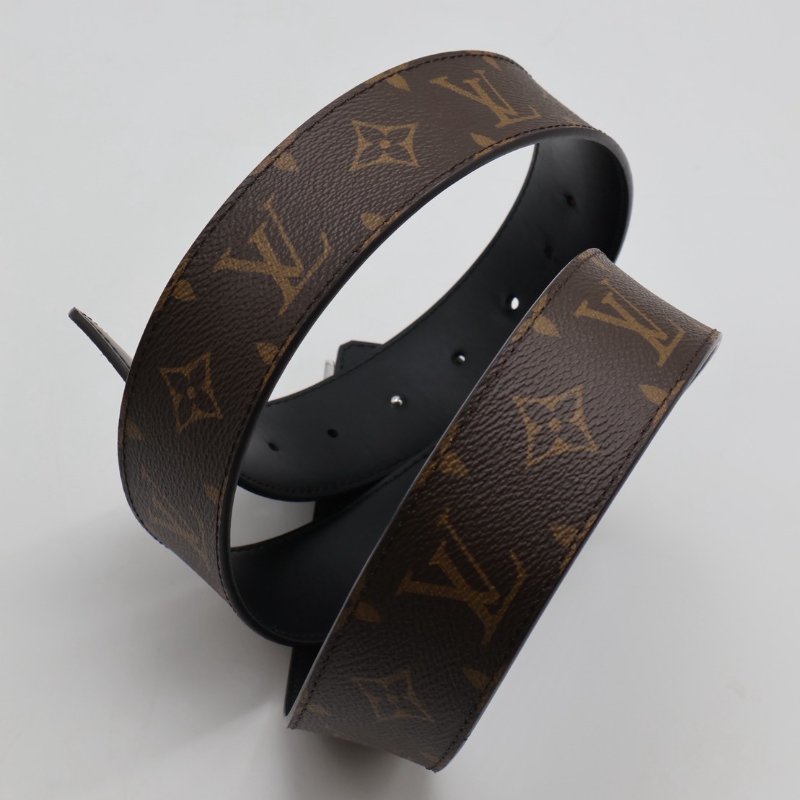 LOUIS VUITTON 銀釦老花腰帶 100-3