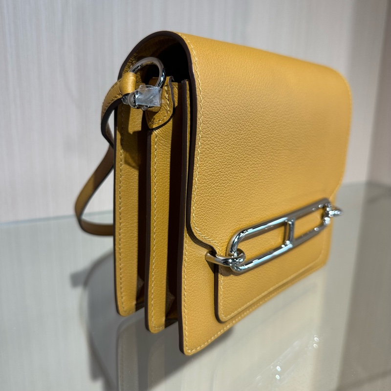 HERMES愛馬仕 Roulis 銀扣 牛皮 單肩包-2