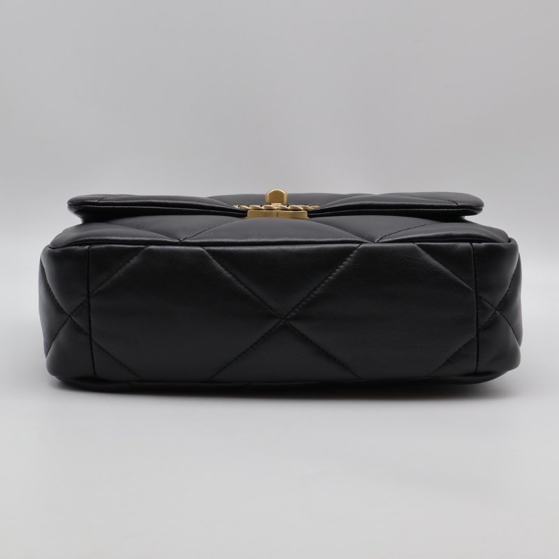 CHANEL 19 Bag 菱格紋羊皮手提肩背包 26 - 黑金-7