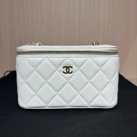 CHANEL香奈兒 24C 顆粒牛皮金扣 單肩包