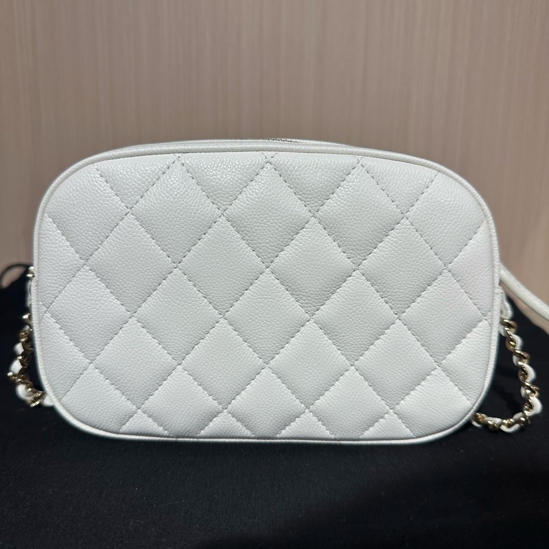 CHANEL香奈兒 菱格皮穿鏈24S雙C斜挎包-3