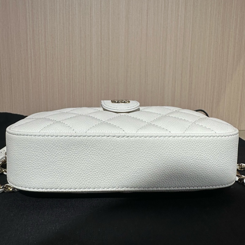 CHANEL香奈兒 菱格皮穿鏈24S雙C斜挎包-4