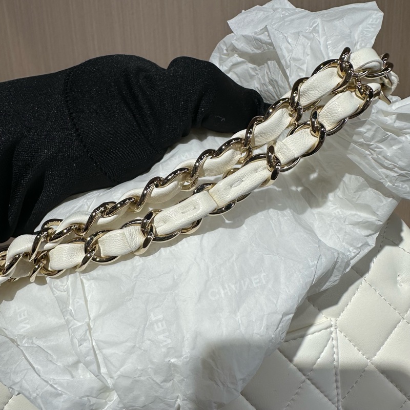 CHANEL香奈兒 Classic Flap CF 菱格 羊皮金扣-9