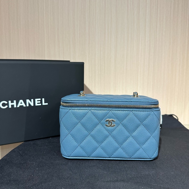 CHANEL香奈兒 菱格小牛皮 方盒子化妝包-0