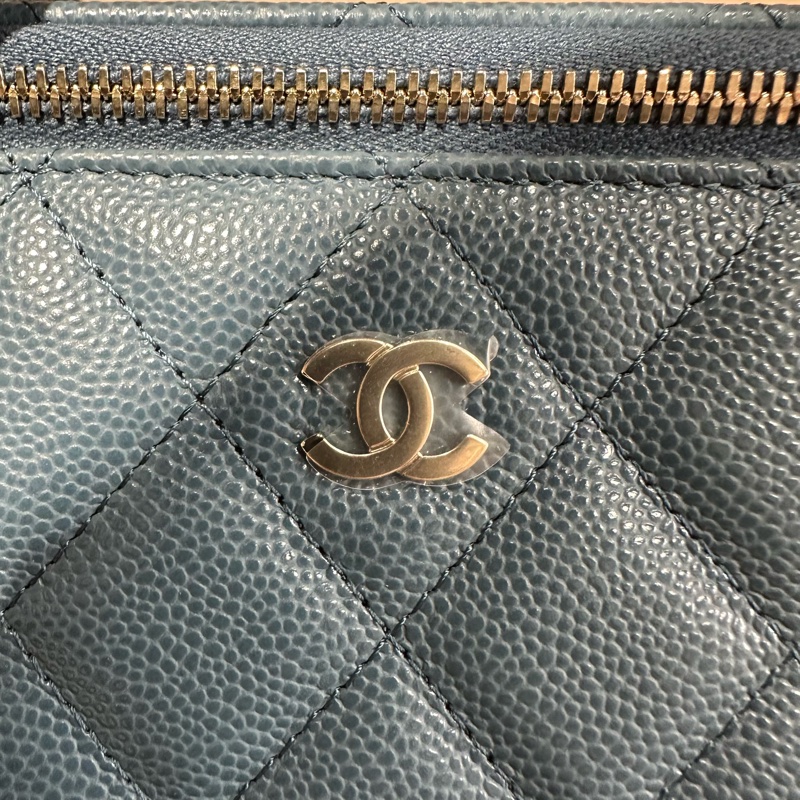 CHANEL香奈兒 菱格小牛皮 方盒子化妝包-5