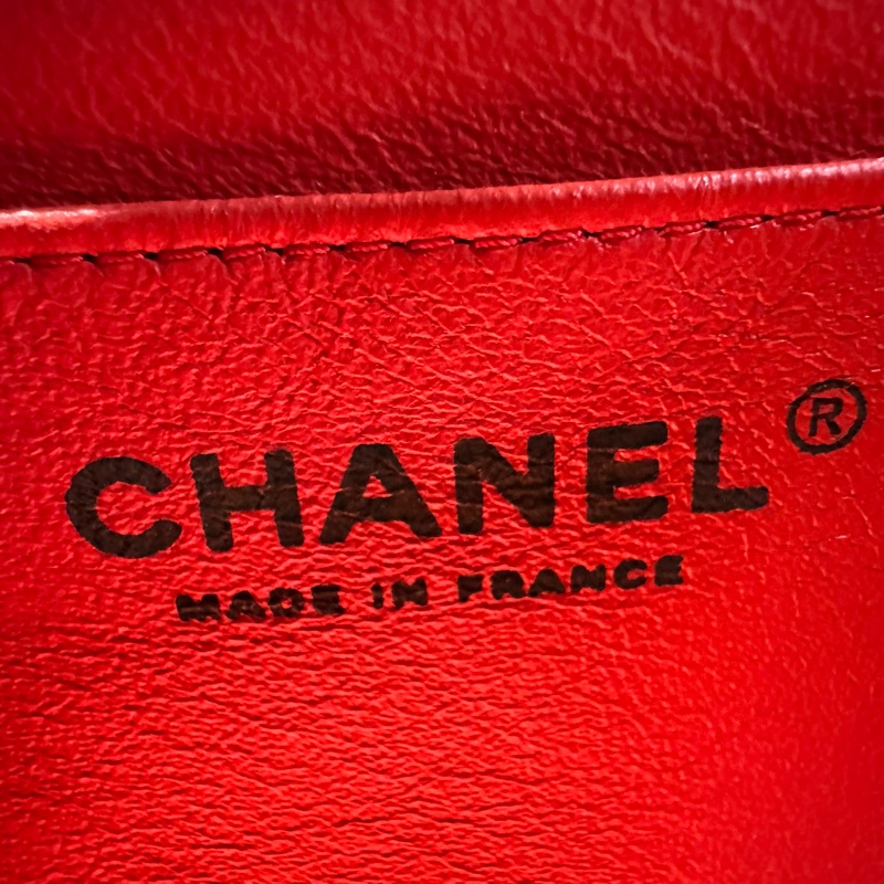 CHANEL 香奈兒  cf  方胖子 紅色菱格紋羊皮-7