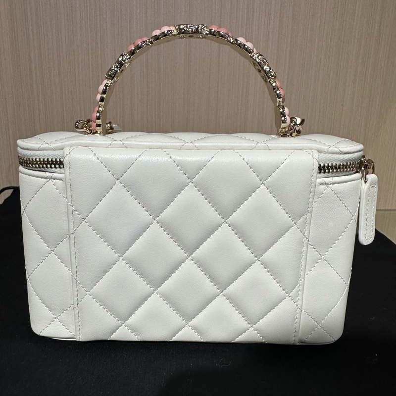 Chanel/香奈兒 23k 花卉手柄扁盒子包 小羊皮-3