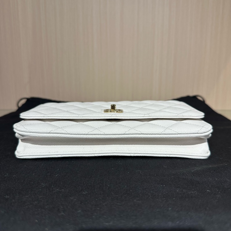 CHANEL香奈兒 22C WOC 菱格金扣 單肩包-4