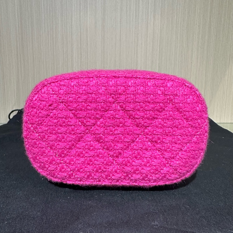 CHANEL香奈兒22k菱格 喀什米爾斜紋軟呢毛呢 化粧包-4