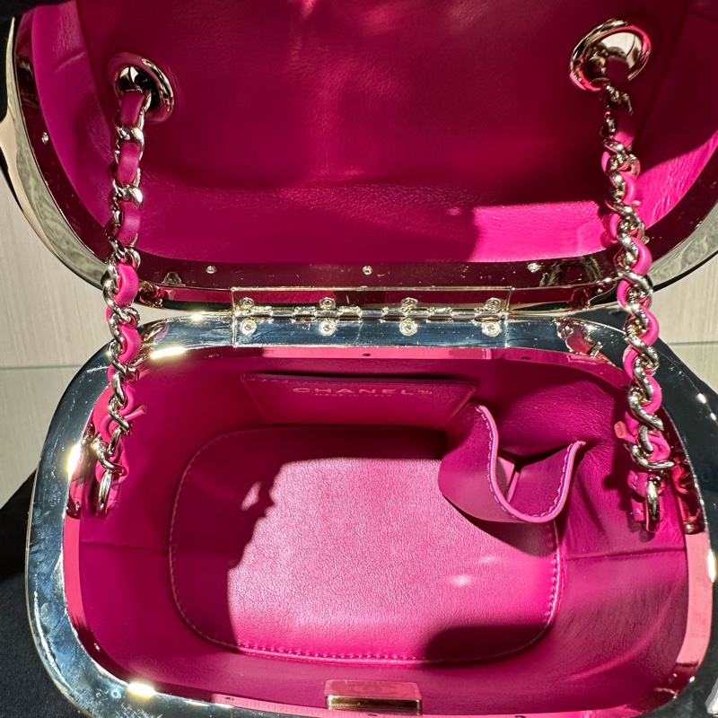 CHANEL香奈兒22k菱格 喀什米爾斜紋軟呢毛呢 化粧包-6