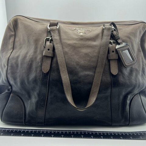 普拉達 做舊漸層皮革托特包