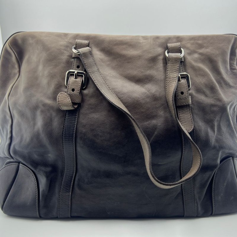 普拉達 做舊漸層皮革托特包-7