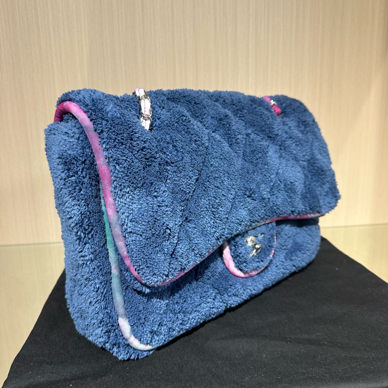 CHANEL香奈兒 菱格皮穿鏈 混合纖維銀扣-1