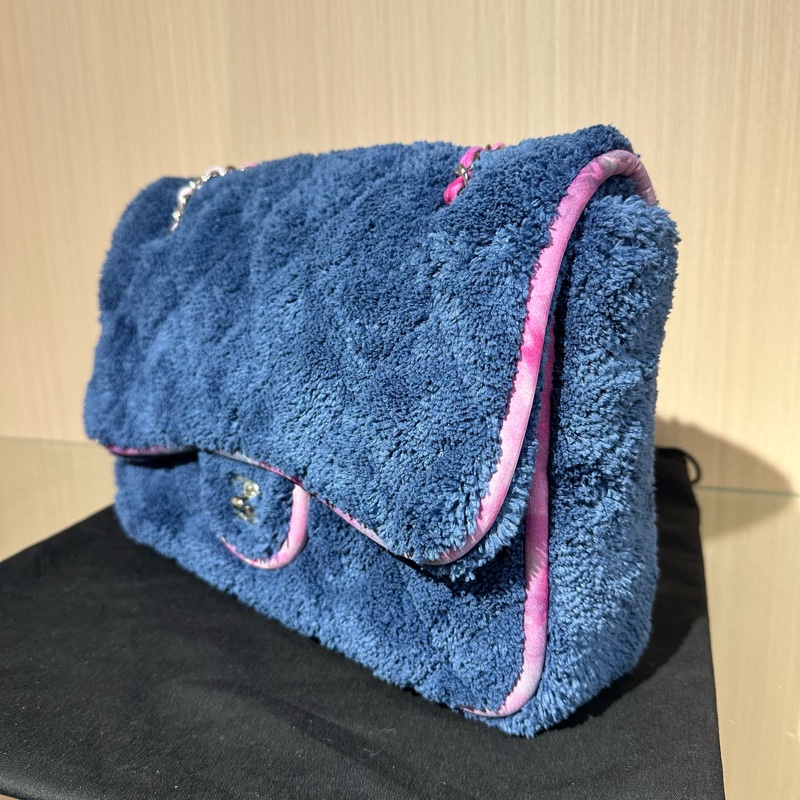 CHANEL香奈兒 菱格皮穿鏈 混合纖維銀扣-2