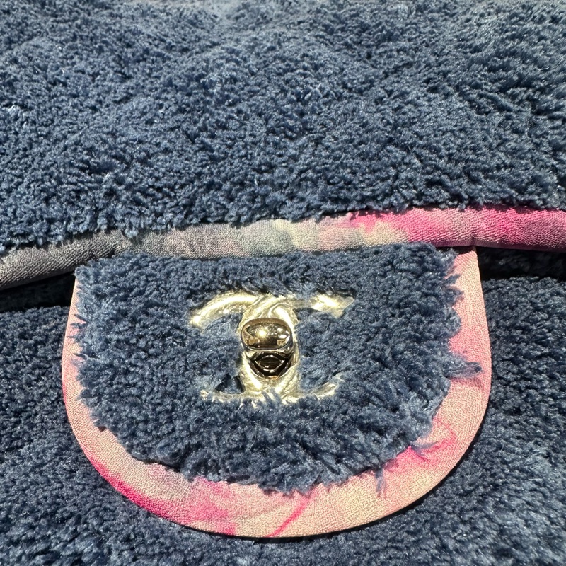 CHANEL香奈兒 菱格皮穿鏈 混合纖維銀扣-5