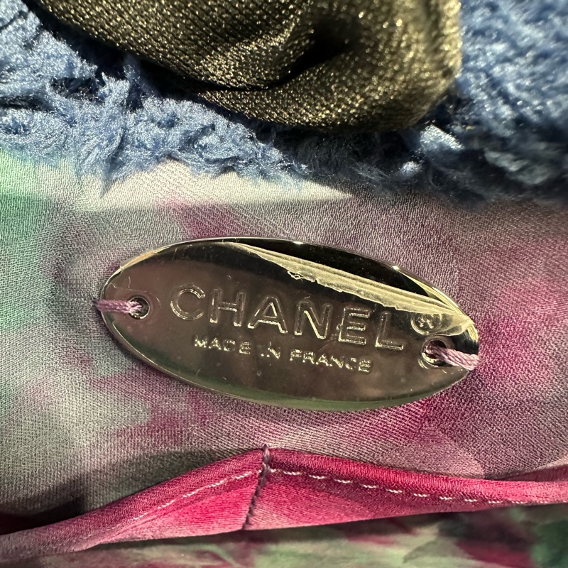 CHANEL香奈兒 菱格皮穿鏈 混合纖維銀扣-7