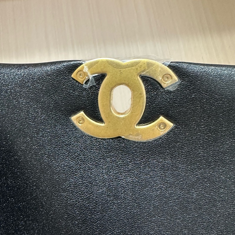 CHANEL香奈兒19bag36 小羊皮超大號黑色-7