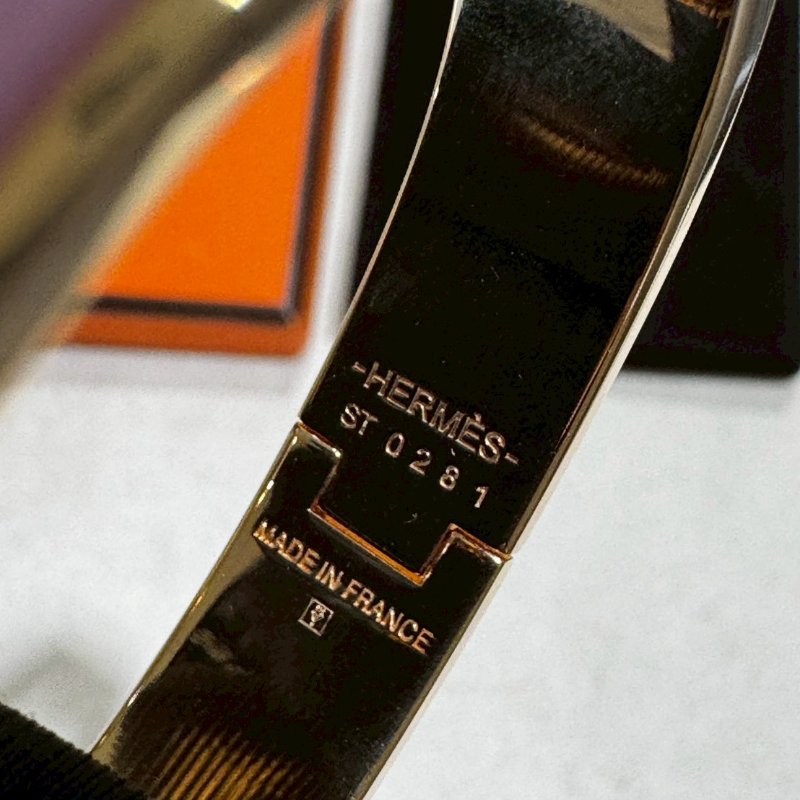 Hermès Clic H Logo細版櫻花粉色琺瑯手環-4