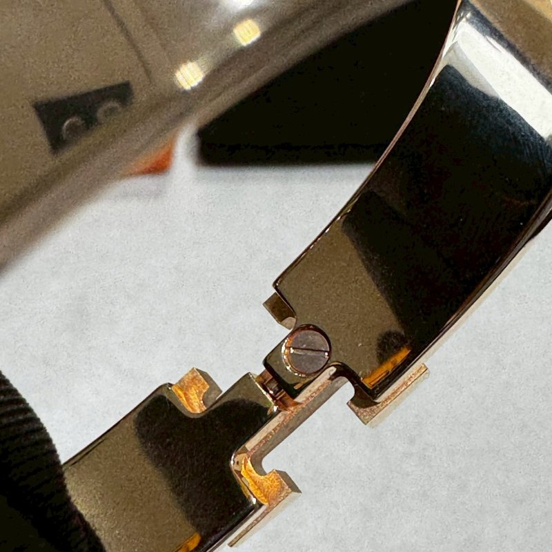 Hermès Clic H Logo細版櫻花粉色琺瑯手環-5