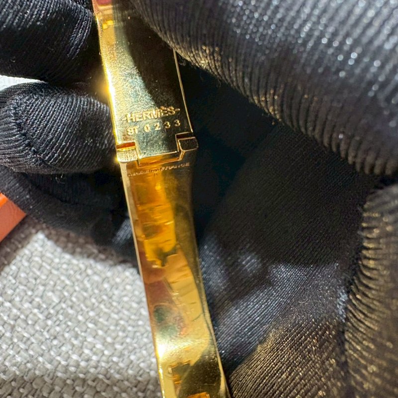 HERMES H LOGO珊瑚橘手環-10