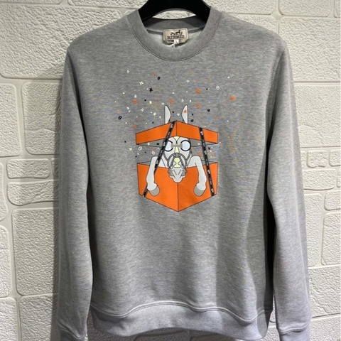 💖Hermes 灰色衛衣 內有刷毛 上衣💖 L號 原價5、6萬