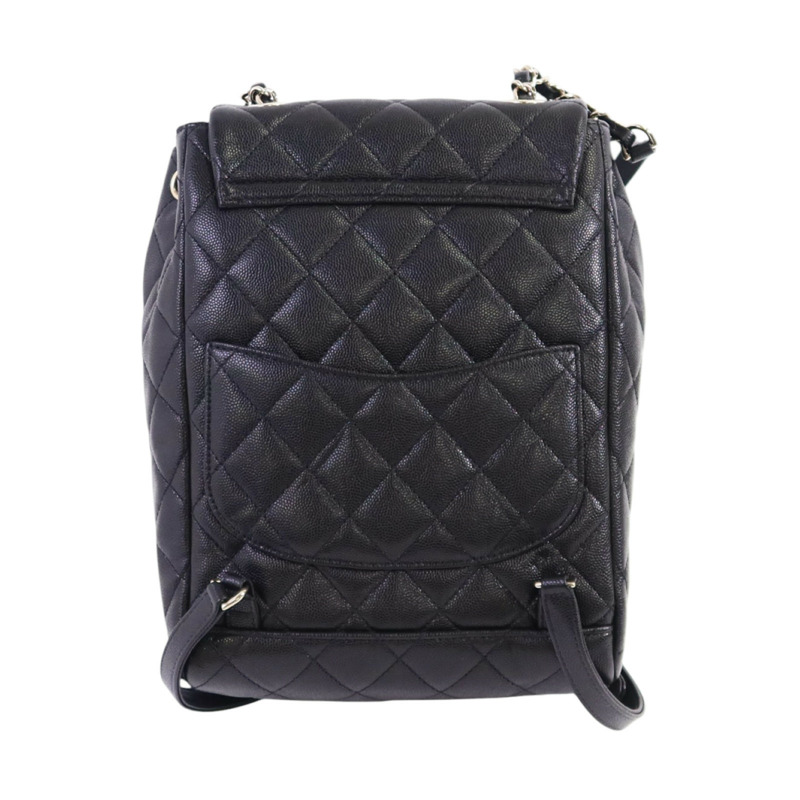 CHANEL 牛皮皮革Backpack金扣鏈帶背包-1