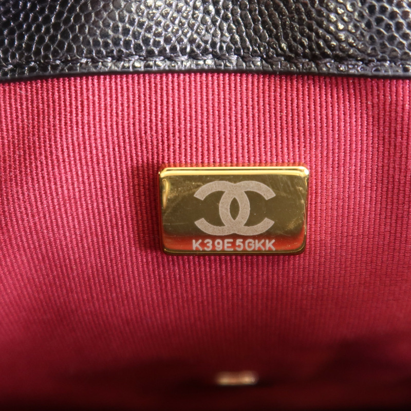 CHANEL 牛皮皮革Backpack金扣鏈帶背包-6
