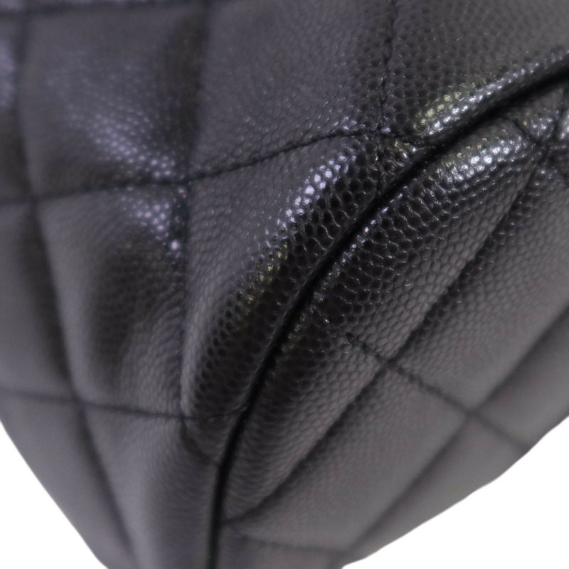 CHANEL 牛皮皮革Backpack金扣鏈帶背包-10