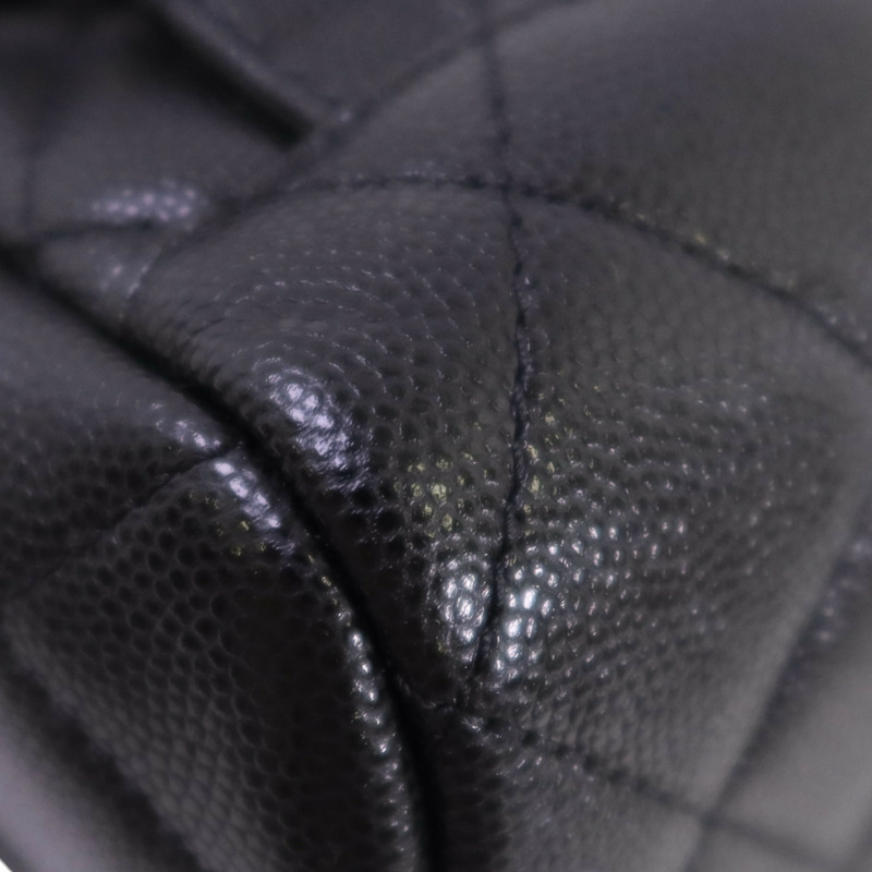 CHANEL 牛皮皮革Backpack金扣鏈帶背包-12