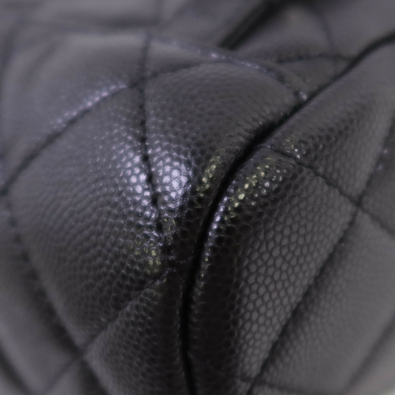 CHANEL 牛皮皮革Backpack金扣鏈帶背包-13