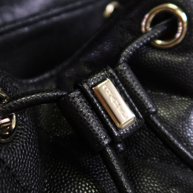 CHANEL 牛皮皮革Backpack金扣鏈帶背包-14