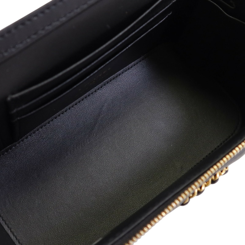 CHANEL 羊皮皮革Long Vanity Case金扣鏈帶手挽肩背兩用袋-4