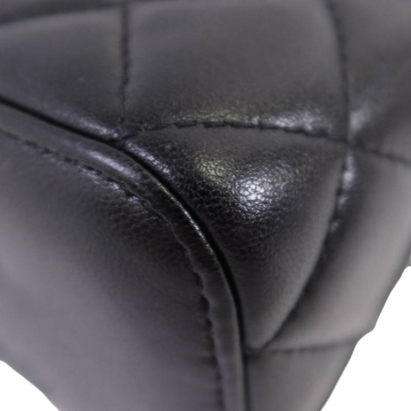 CHANEL 羊皮皮革Long Vanity Case金扣鏈帶手挽肩背兩用袋-11