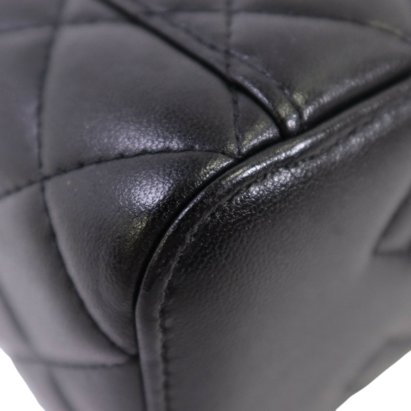 CHANEL 羊皮皮革Long Vanity Case金扣鏈帶手挽肩背兩用袋-12