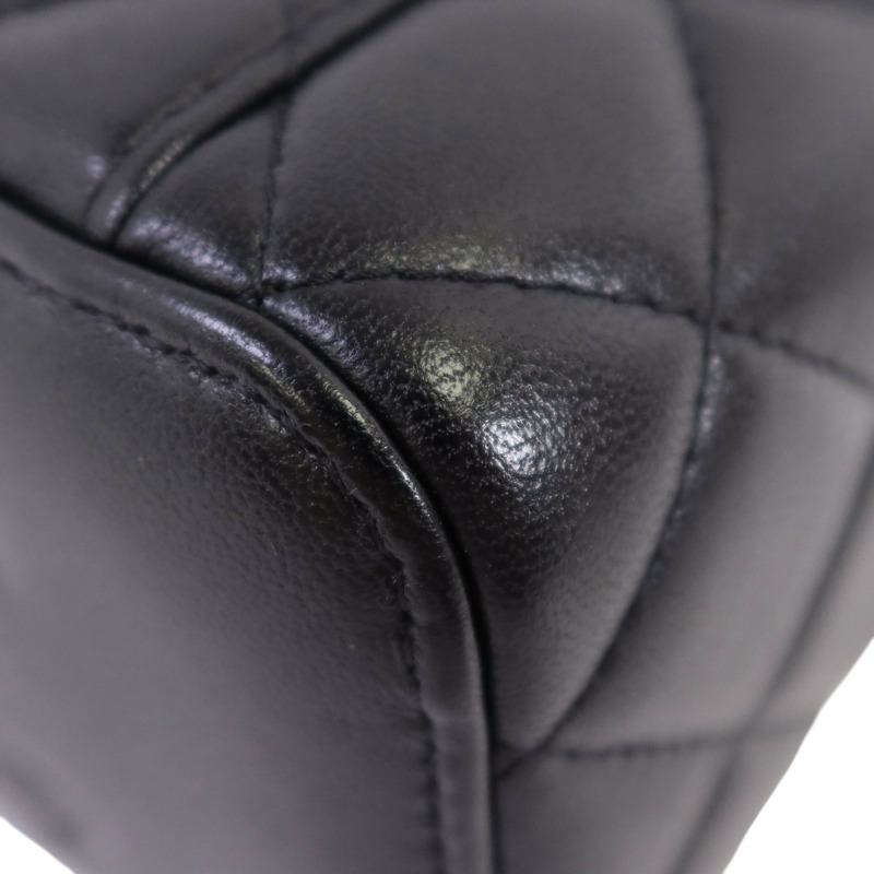 CHANEL 羊皮皮革Long Vanity Case金扣鏈帶手挽肩背兩用袋-13