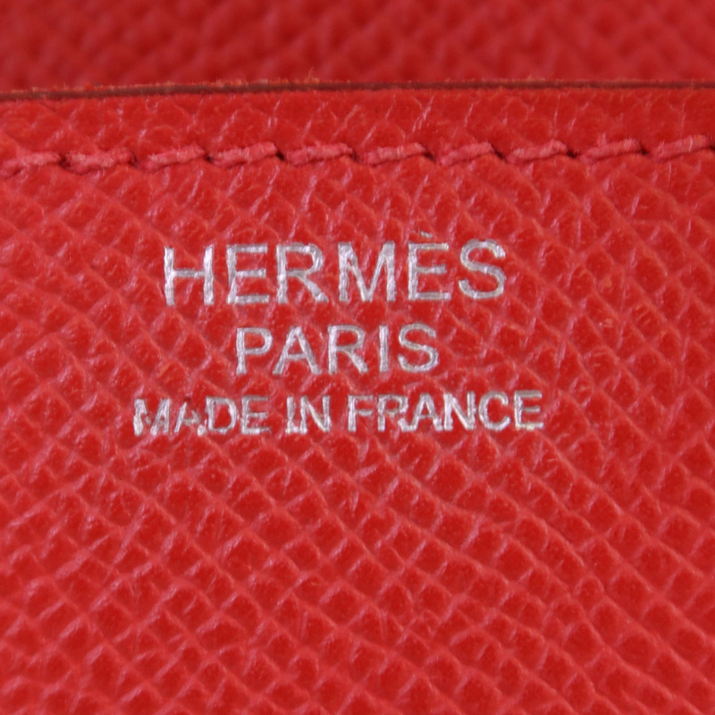 HERMES Epsom皮革Birkin 30銀扣手挽袋紅色-5