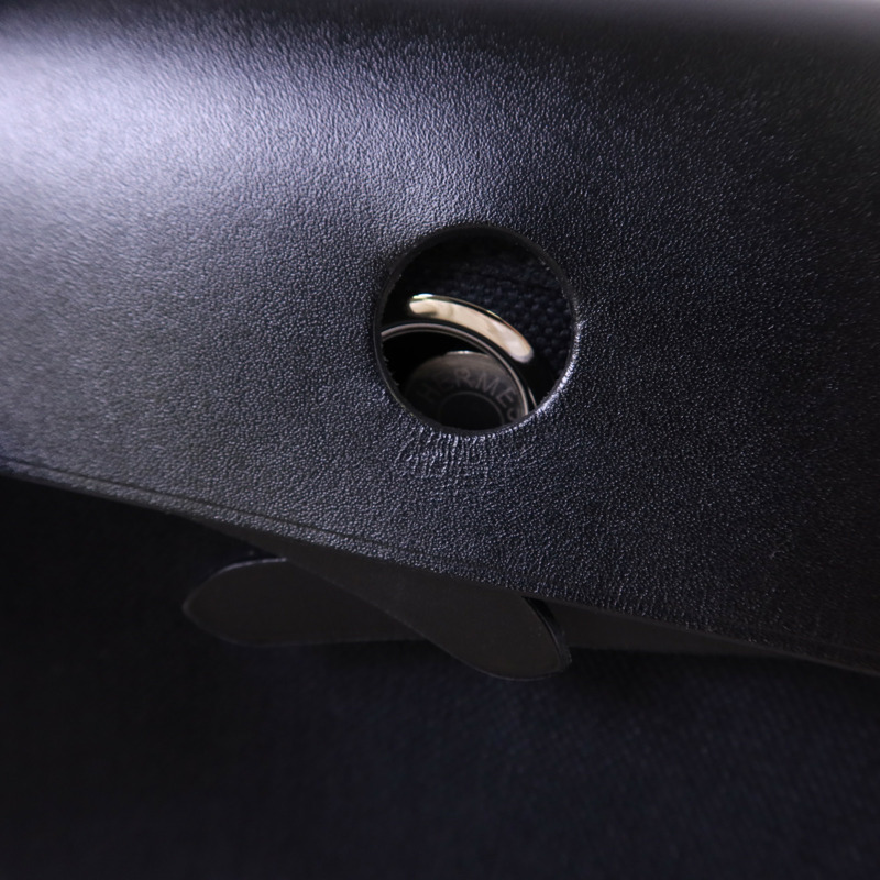 HERMES 帆布Mini Herbag銀扣肩背袋Noir-14