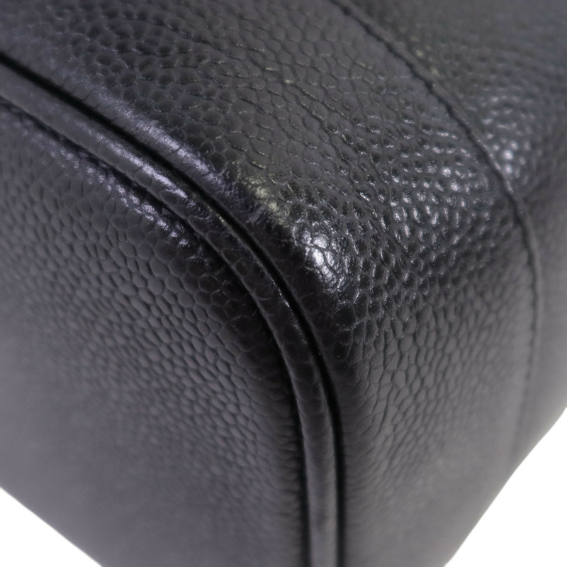 CHANEL 牛皮皮革Vanity金扣手挽袋-11