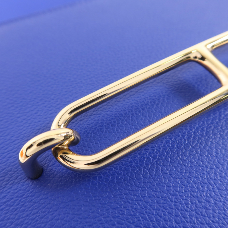 HERMES Evercolor皮革Roulis Mini金扣肩背袋灰色/藍色-9