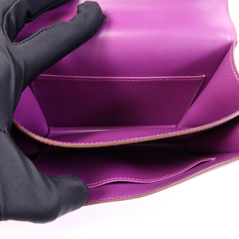 HERMES Epsom皮革Constance Mini銀扣手挽肩背兩用袋Anemone-4