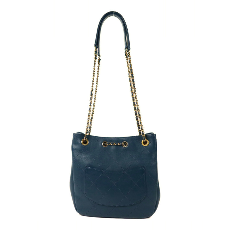 CHANEL 牛皮皮革Chain Shoulder鏈帶肩背袋-1